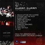 Duran Duran - Live From London (back cover)