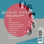 Duran Duran - BBC College Concert (back cover)