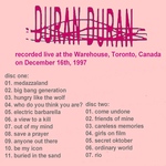 Duran Duran - Warehouse Toronto 1997 (back cover)
